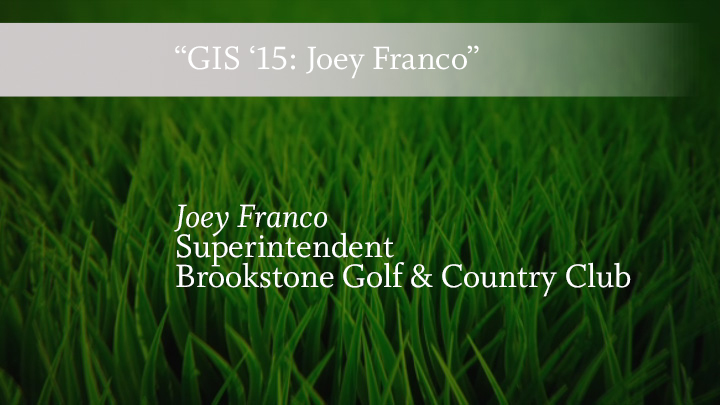 GIS Videos Golf Course Industry