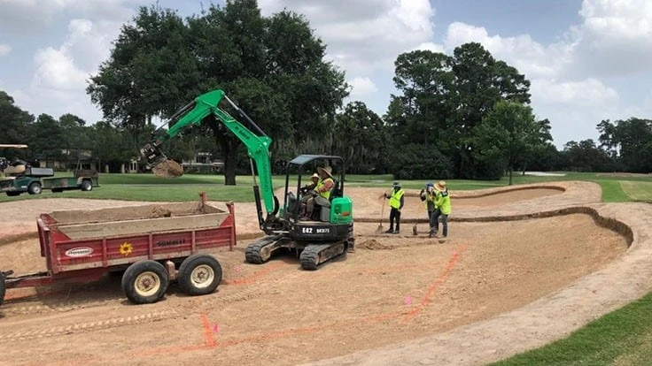 Champions Golf Club is renovating bunkers on its Jackrabbit Course in preparation for the U.S. Women's Open in December.