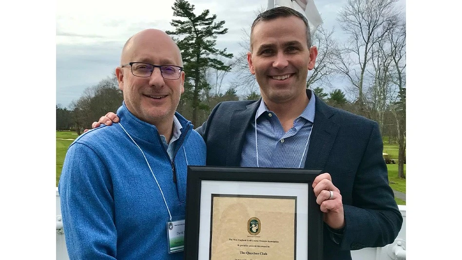 NEGCOA incoming president David Frem, left, and Quechee Club GM and COO Brian Kelley.