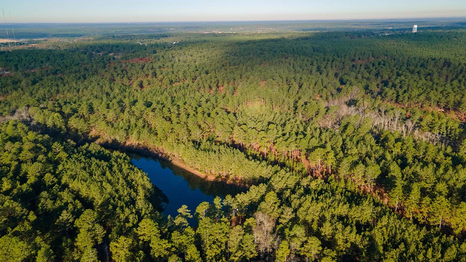 An aerial shot of the North Carolina sandhills land that will become Pinehurst's 10th golf course.